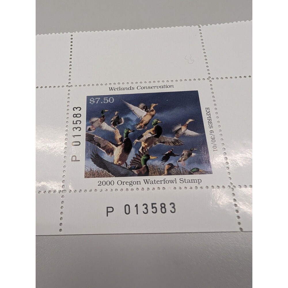 2000 Oregon Waterfowl duck Stamp 013583 collectable
